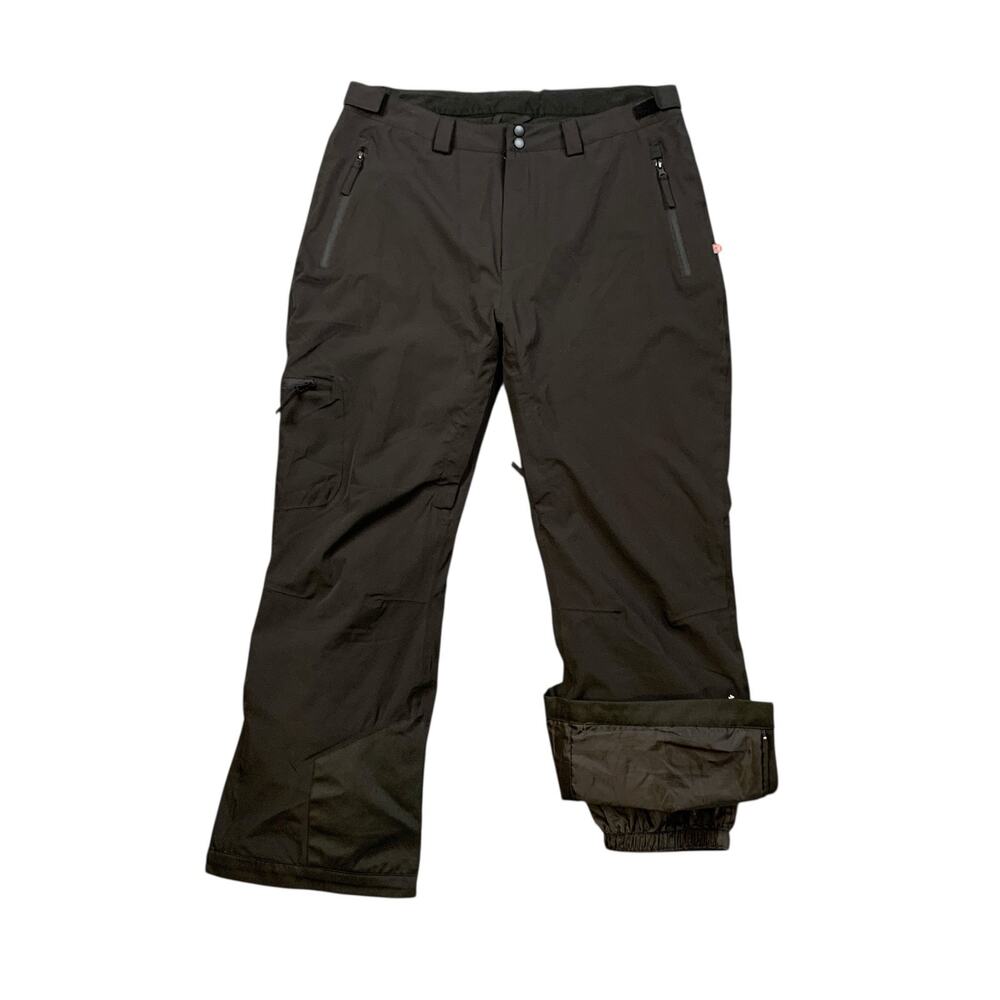 Treviso Snow Pants Mens XL Black Primaloft Cargo Adjustable Waist Ski Snowboard